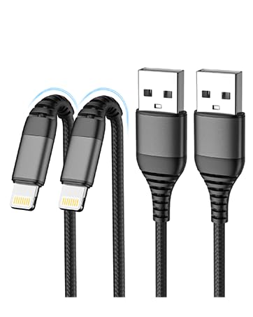Câble iPhone Chargeur iPhone, Charger Cable 1M+2M [MFi Certified] Lightning USB Cable Fast Charging, Nylon Braided Tressé Ultra Résistant pour iPhone 14 13 12 11 Pro Max Mini XR XS X 8 7 6 5 SE, iPad