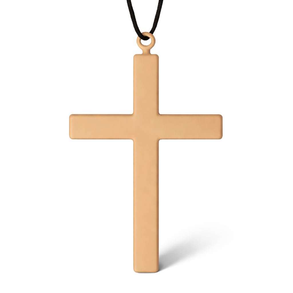MERRYXMAS Collier croix XXL avec grand pendentif croix pour carnaval et déguisement comme accessoire pour femmes et hommes nonne prêtre moine religieux