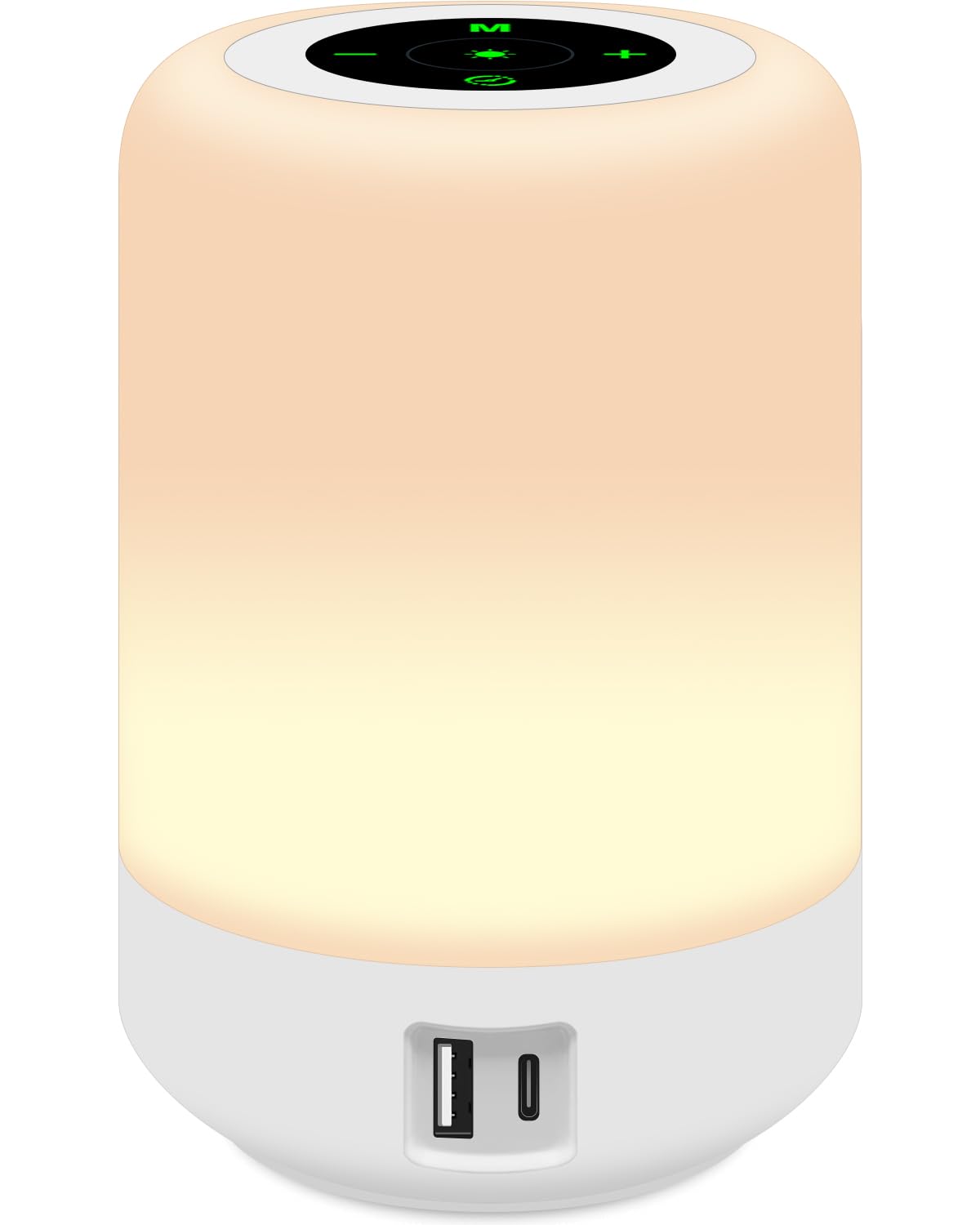 salipt Lampes de Chevet Tactiles avec 4 Ports de Charge USB-A et USB-C | Intensité Variable 4 Modes, 8 Couleurs RGB, Veilleuse LED pour Chambre, Salon, Hôtel