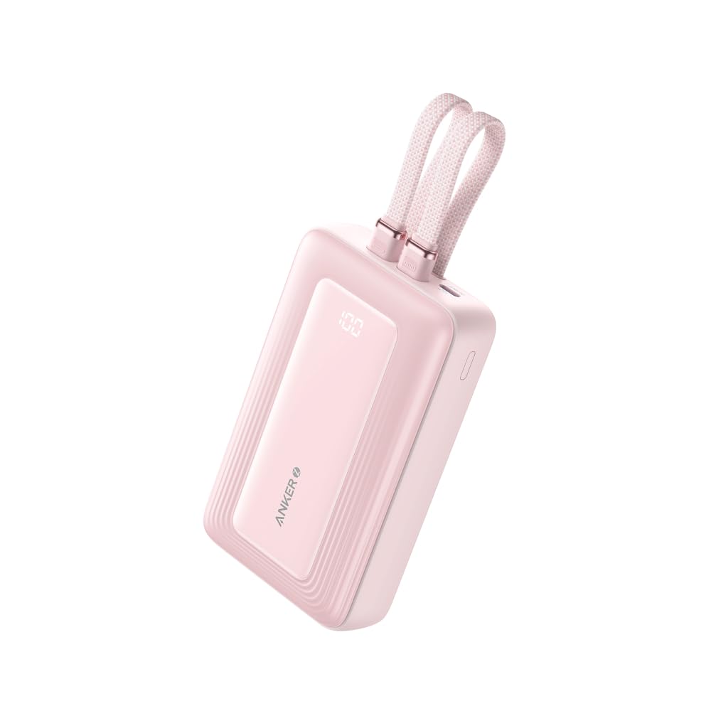 Anker Zolo Batterie externe 20000mAh, modèle 2025 amélioré | Charge rapide 45 W max, 2 câbles USB C intégrés, 1 port USB C et A, Power Bank compatible iPhone 18/17/16/15, Samsung et plus