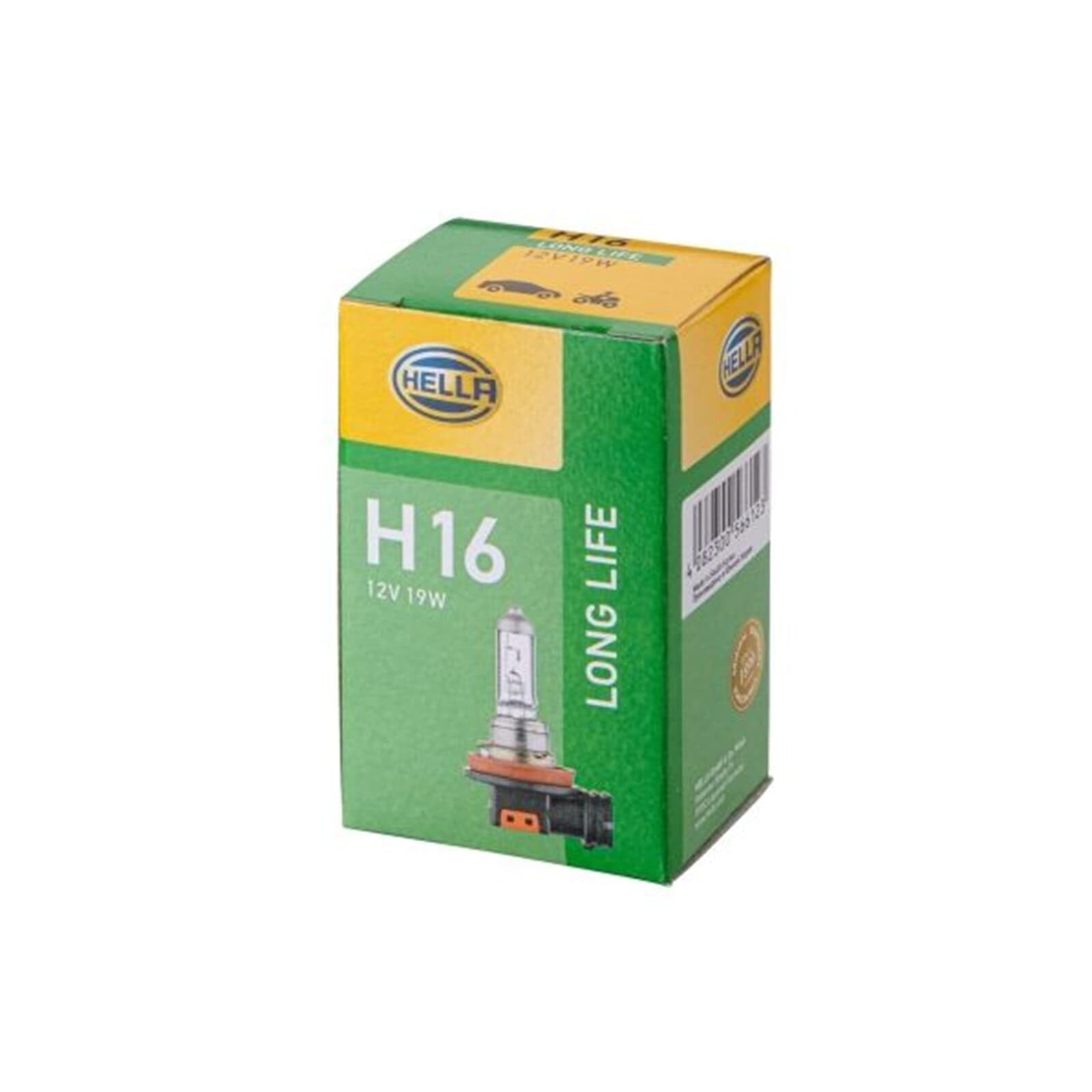 HELLA 8Gh 186 996-001 Ampoule - H16 - Long Life Up To 3X Longer Lifetime - 12V - 19W - Type De Culot: Pgj19-3 - Boîte - Quantité: 1