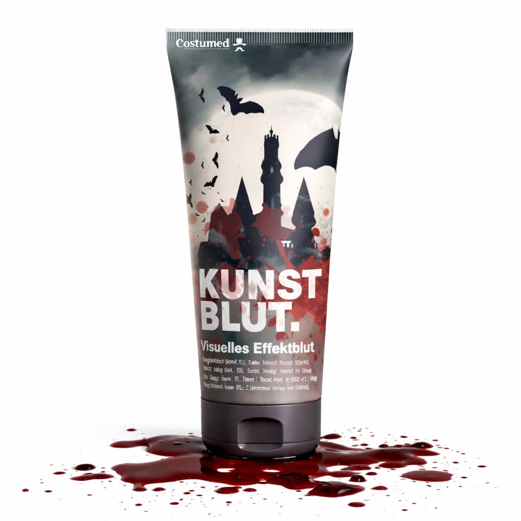Faux sang - 50 ml - Faux sang - Imitation réaliste et lavable - Faux sang - Pour Halloween et carnaval pour se maquiller et se déguiser