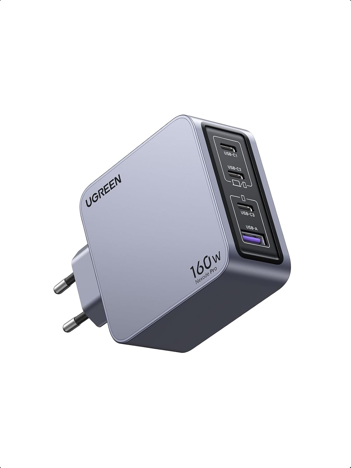 UGREEN Nexode Pro 160W Chargeur Rapide USB C 4 Ports 140W GaNInfinity Tech | Compatible avec MacBook Neo Air M5 M4 M3 M2 M1 iPad iPhone 18 Pro Max 17 16 15 14 13 12 Galaxy PPS 60W S26 S25 S24 Pixel