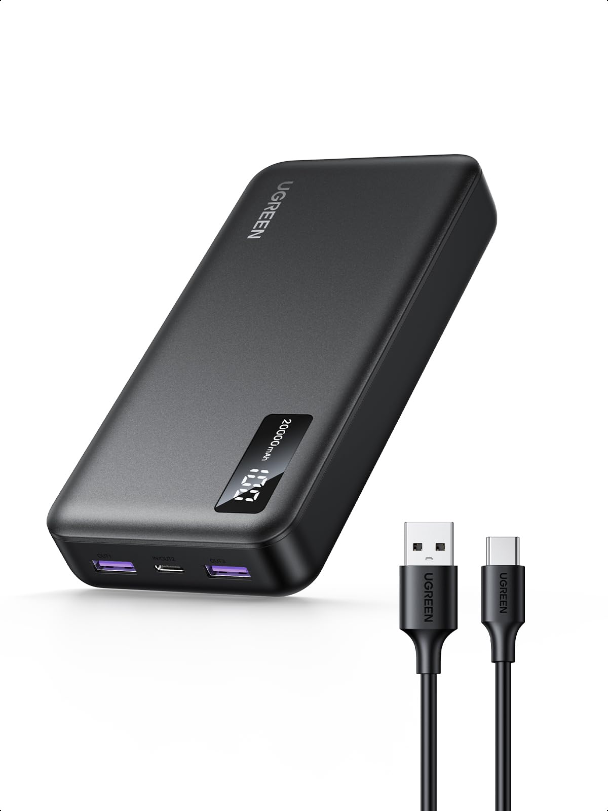 UGREEN Zapix 22.5W Batterie Externe 20000mAh Power Bank USB C Charge Rapide | Adapté en Avion, 3 Ports 1C2A, PD 20W, Chargeur Portable, Compatible avec iPhone iPhone 18 17 16 Pro Max Galaxy S26 S25