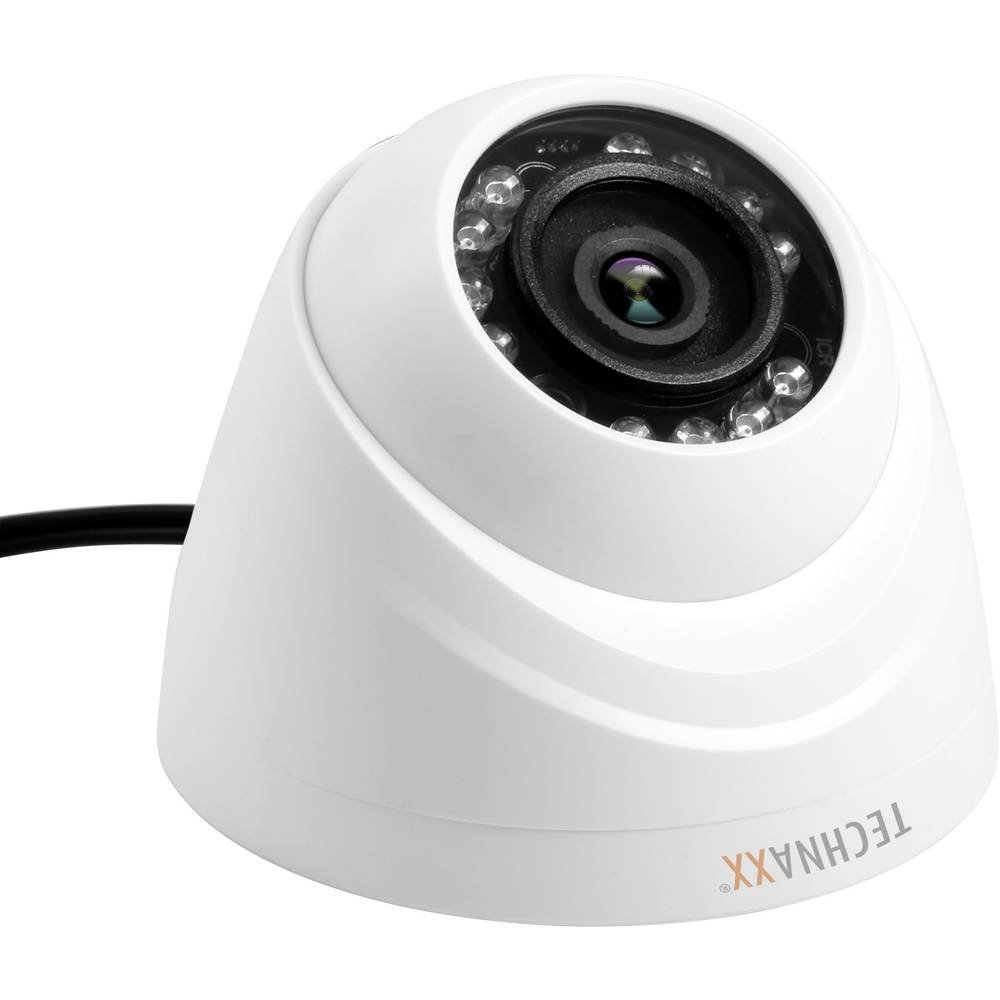 Kit de sécurité Technaxx Mini PRO HD 720p HDCVI/Koaxial, ensemble de surveillance avec récepteur et caméra dôme intérieure TX-49 - Détection de mouvement, vision nocturne - Idéal pour le système DAHUA