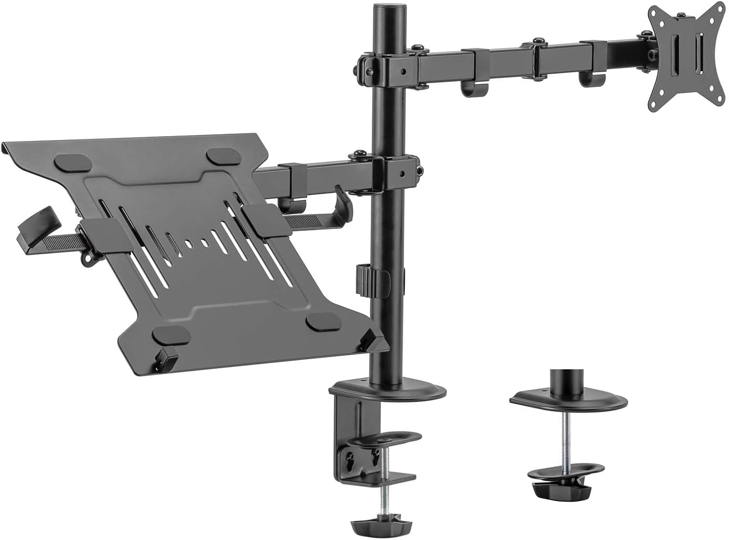 2en1 Support Écran et Support ècran Ordinateur Portable Bras Articulé pour Laptop Porte-ordi VESA 75x75/100x100 PC Informatique Pied Socle d'écran