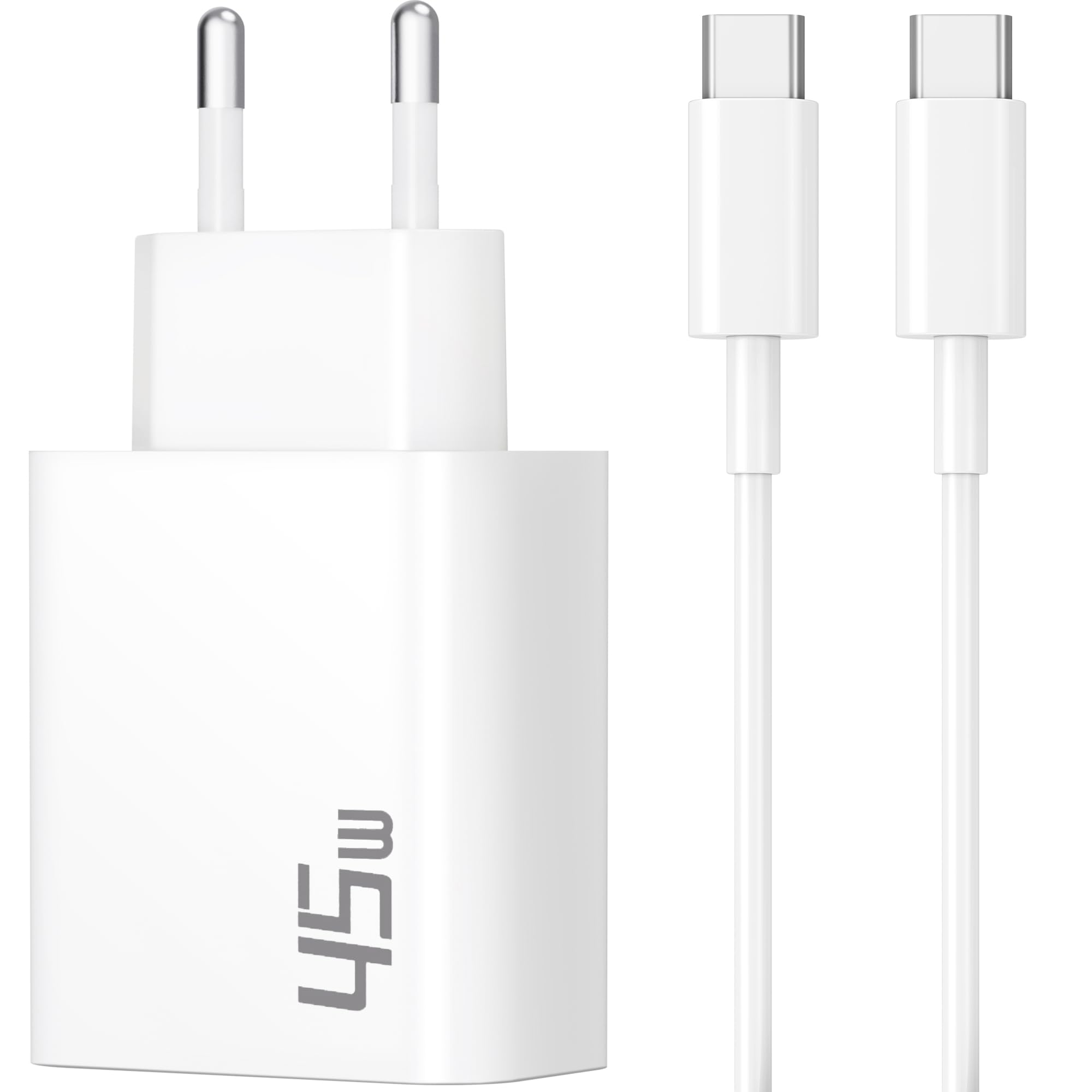 45W Chargeur Rapide USB C avec 2M Câble pour Google Pixel 11 10 Pro XL Fold | USBC PD GaN Adaptateur, Type C Prise Secteur pour Pixel 10a/9a/8/Pro/8a/7/7a/6/6a, iPhone 17 17e Air/16/15, Samsung S26 S25
