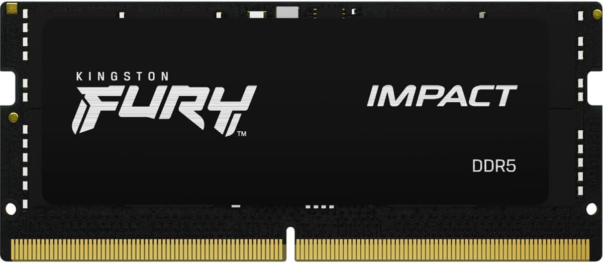 Kingston FURY Impact 8Go 4800MT,s DDR5 CL38 SODIMM Mémoire d’ordinateur Portable de Gamer Module Simple - KF548S38IB-8