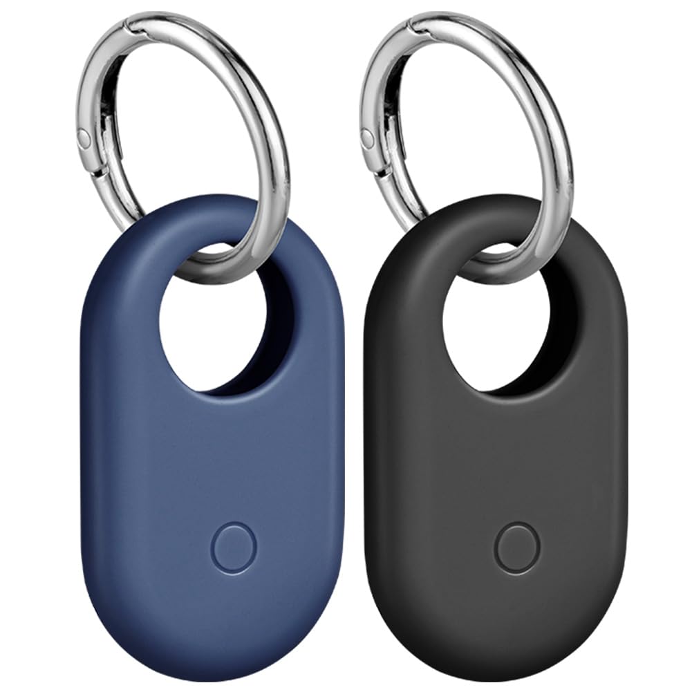 Ainiv 2Pcs Protection en Silicone Compatible avec Samsung Galaxy SmartTag 2 | Antichoc, Anti-Rayures Portable Silicone Localisateur avec Porte-Clés pour Portefeuille Sac à Dos Animal de Compagnie