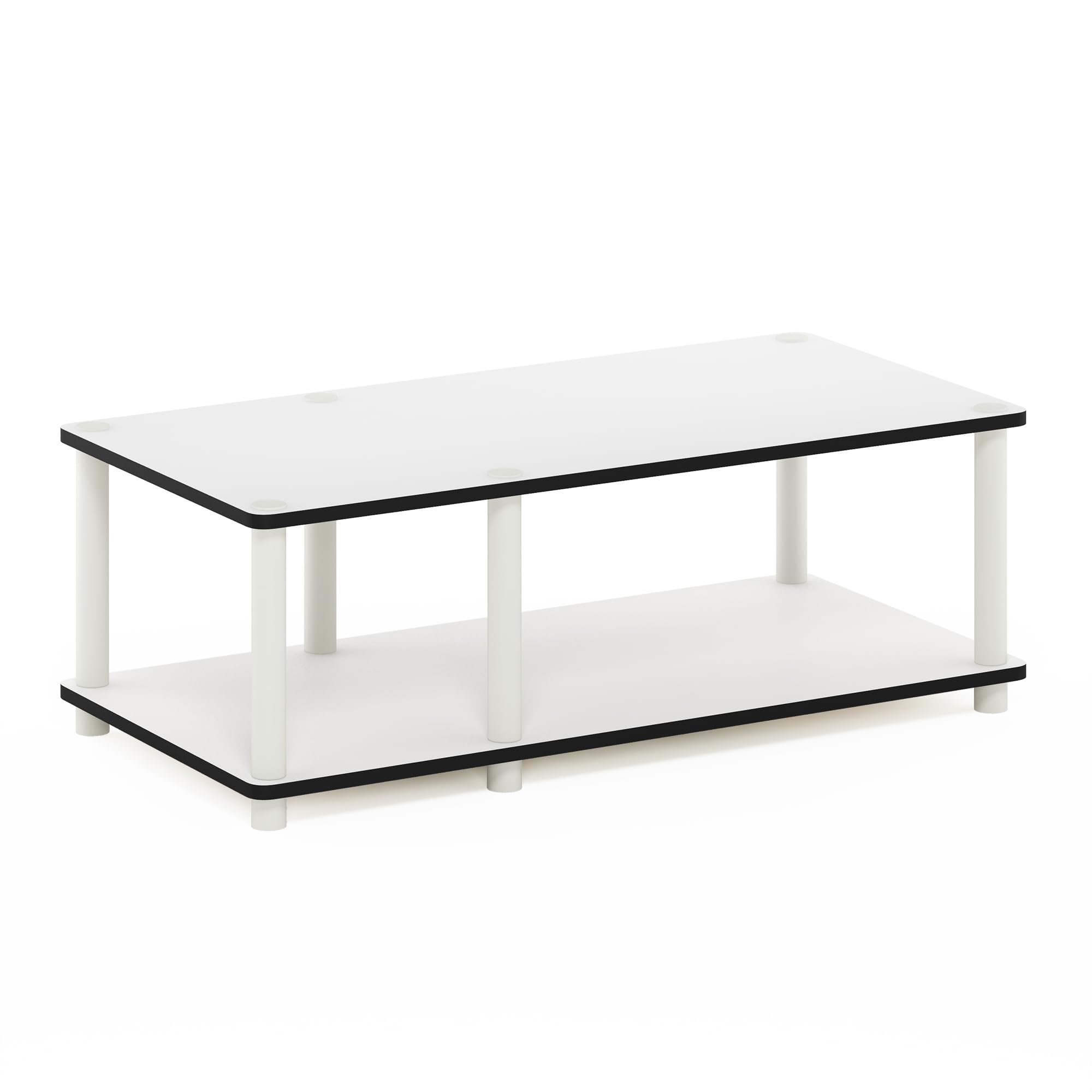 Furinno Meubles TV sans Outils, Bois, Blanc, Taille Unique, White(Ex)/White, 39,6 x 80 x 27,7 cm