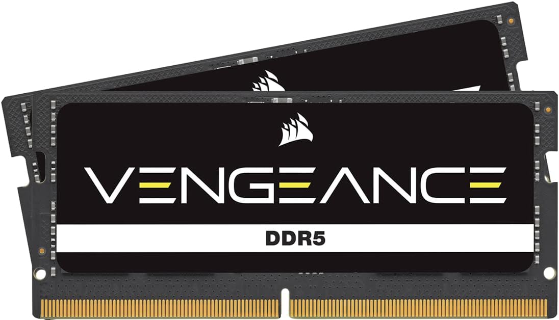 CORSAIR Vengeance SODIMM DDR5 RAM 32Go (2x16Go) Jusqu'à 4800MHz CL40-40-40-77 1.10V Intel XMP 3.0 Mémoire des Ordinateurs Portables – Noir (CMSX32GX5M2A4800C40)