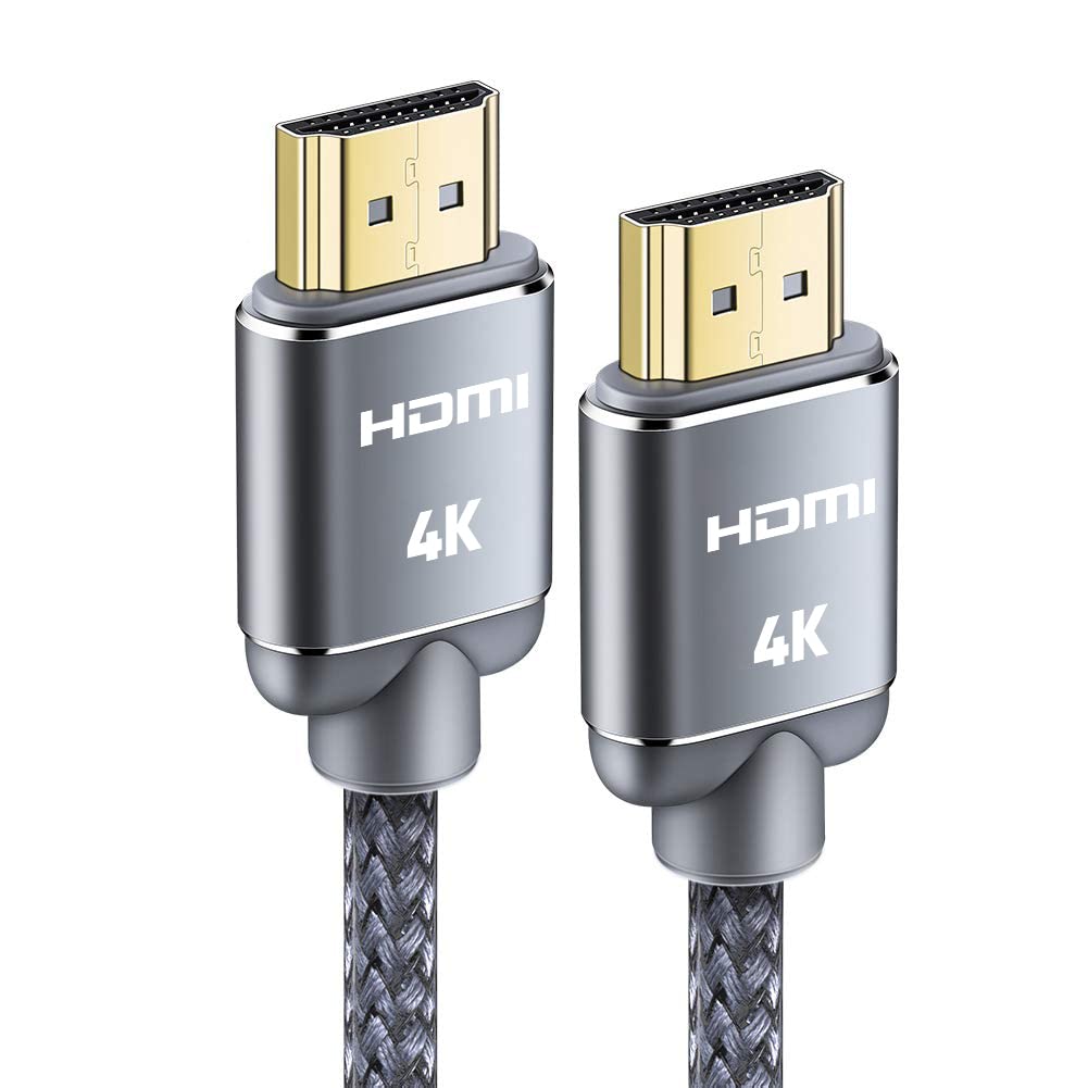 Snowkids 4K Câble HDMI 2M, 18Gpbs Haut Débit HDMI 2.0 | 4K@60Hz Nylon Tressé Supporte 3D/ Retour Audio - Cable HDMI pour Lecteur Blu-Ray/ PS-4/Net-fix/Fire TV/Ecran