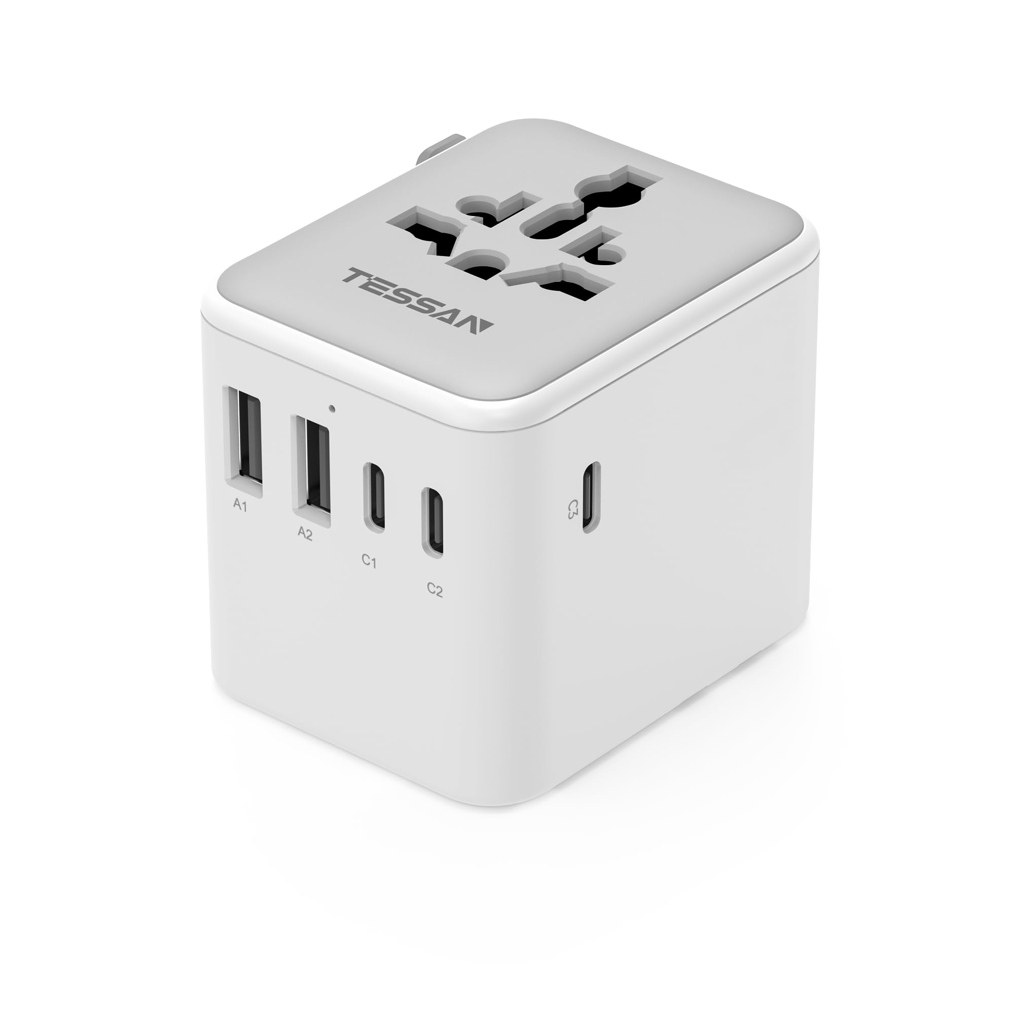 TESSAN Adaptateur Prise Universelle avec 3 USB C Puissance Totale 28W | Adaptateur Universel de Voyage avec 5 USB, Adaptateur Voyage France vers USA Anglaise Thailande Japon Australie Chine Brésil