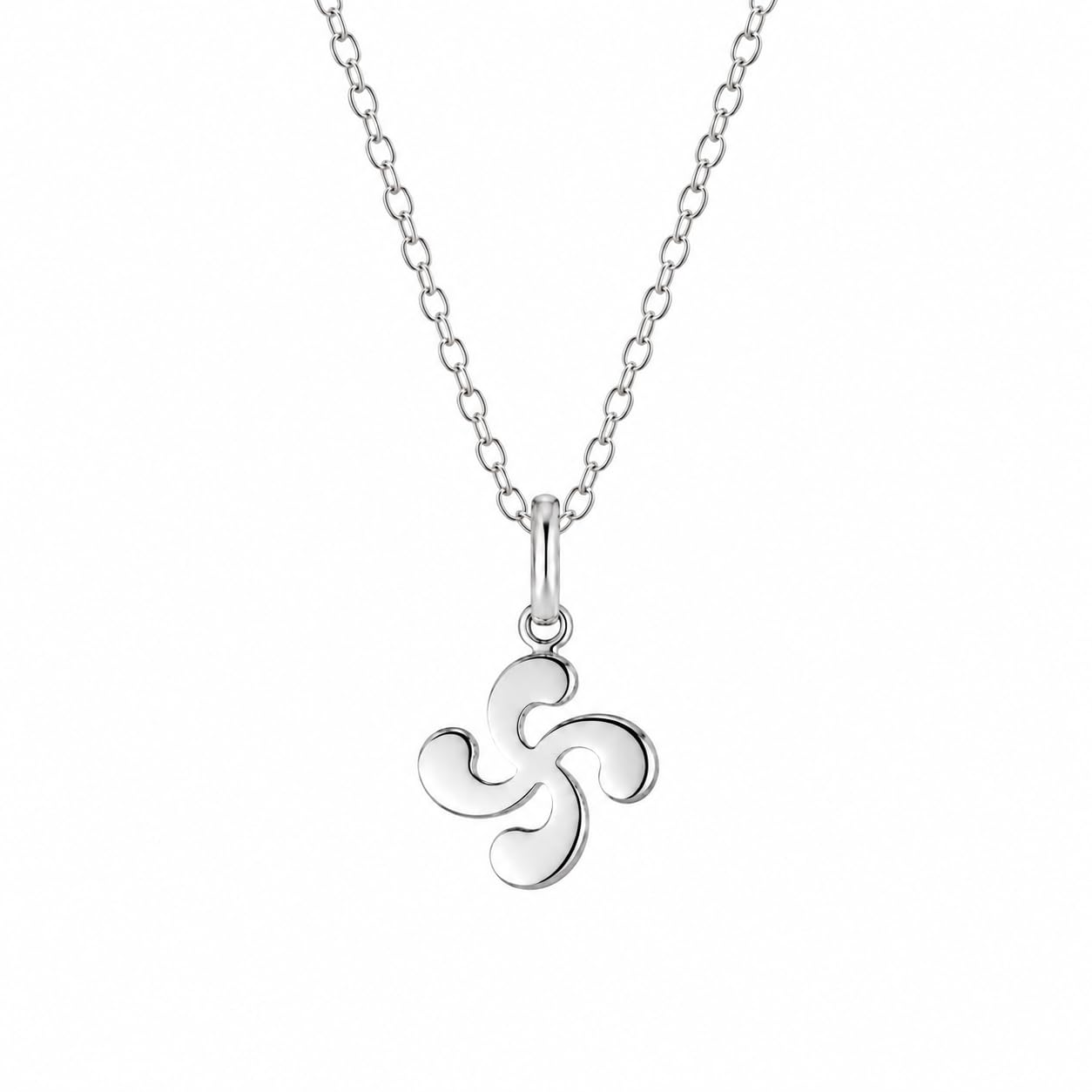 TALISMAN JEWELLERY Pendentif en argent sterling 925 avec chaîne incluse - Lauburu, croix basque