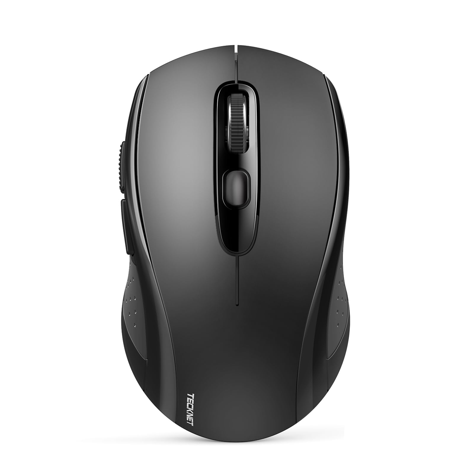 TECKNET Souris Bluetooth sans Fil (BT5.0+2.4G) Ergonomique Souris | avec Récepteur Nano USB, 4000 DPI Réglable Optique Wireless Mouse pour Ordinateur, Laptop, Mac, PC, Windows, Noir