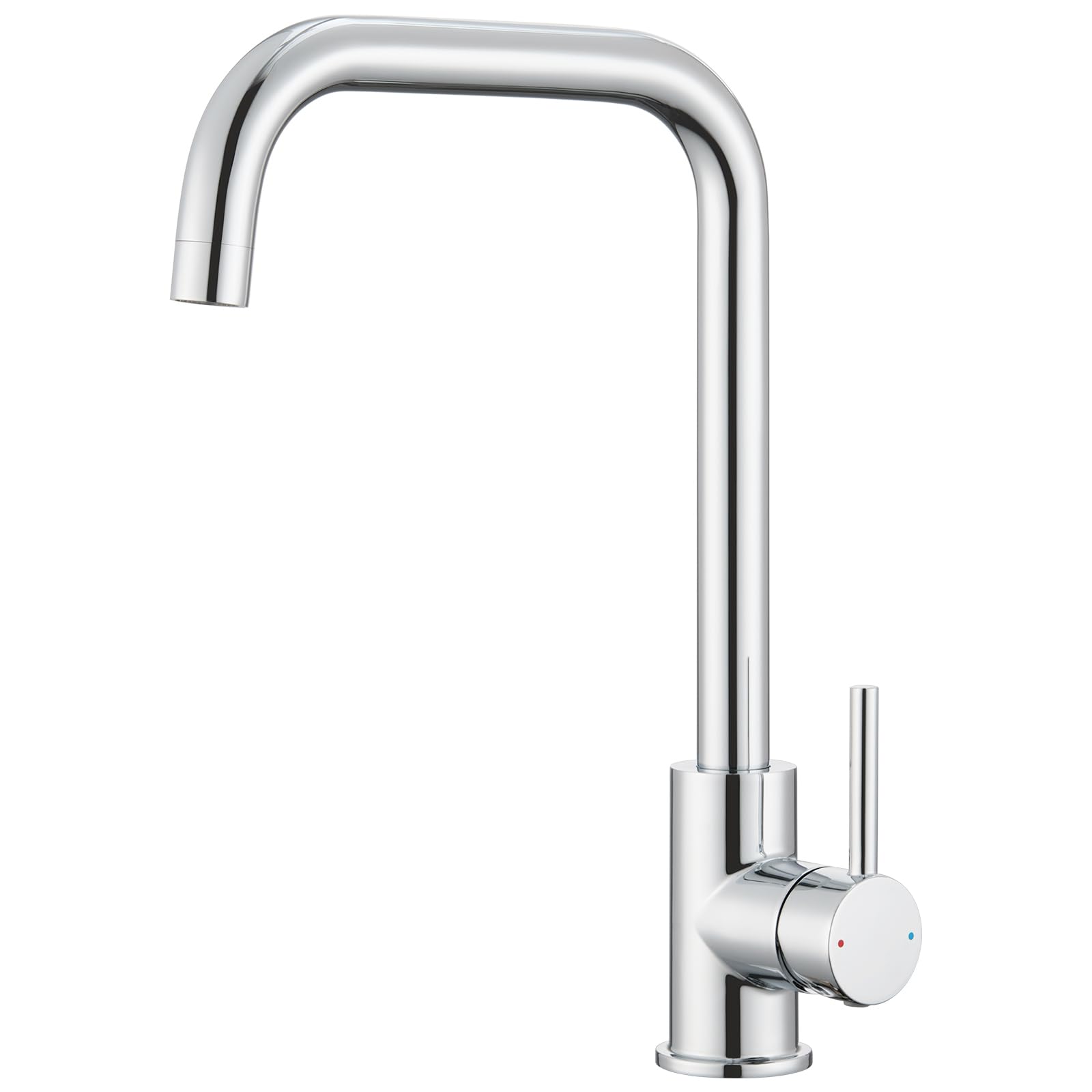 CECIPA Robinet Cuisine Chrome, Mitigeur Cuisine Arc Élevé Débit Élevé 360 avec Cartouche en Céramique Haute Performance, Adaptable à Toutes les Fregates (Simple/Doppelbecken)