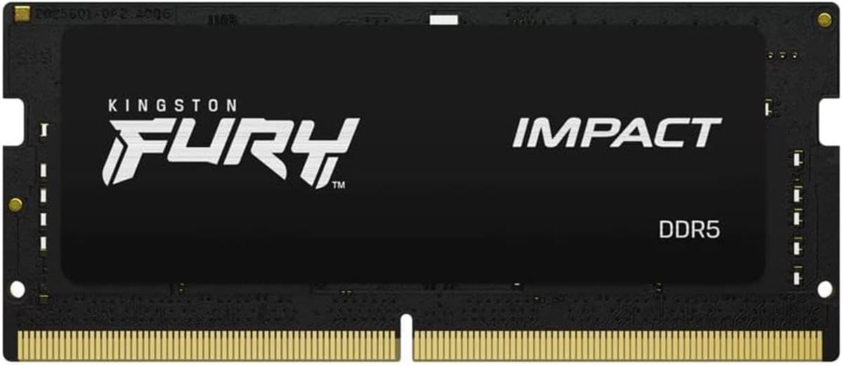 Kingston FURY Impact 32Go (2x16Go) 4800MT,s DDR5 CL38 SODIMM Mémoire d’ordinateur Portable de Gamer Kit de 2 - KF548S38IBK2-32