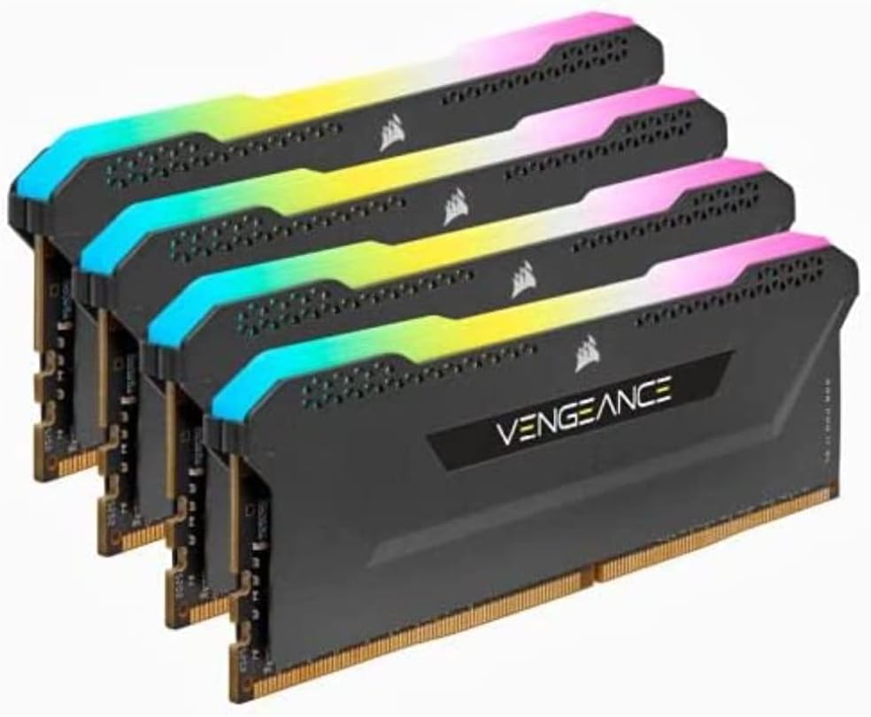 Corsair Vengeance RGB Pro SL 64 Go (4 x 16 Go) DDR4 3200 MHz C16, Kit de mémoire de Bureau illuminé Noir