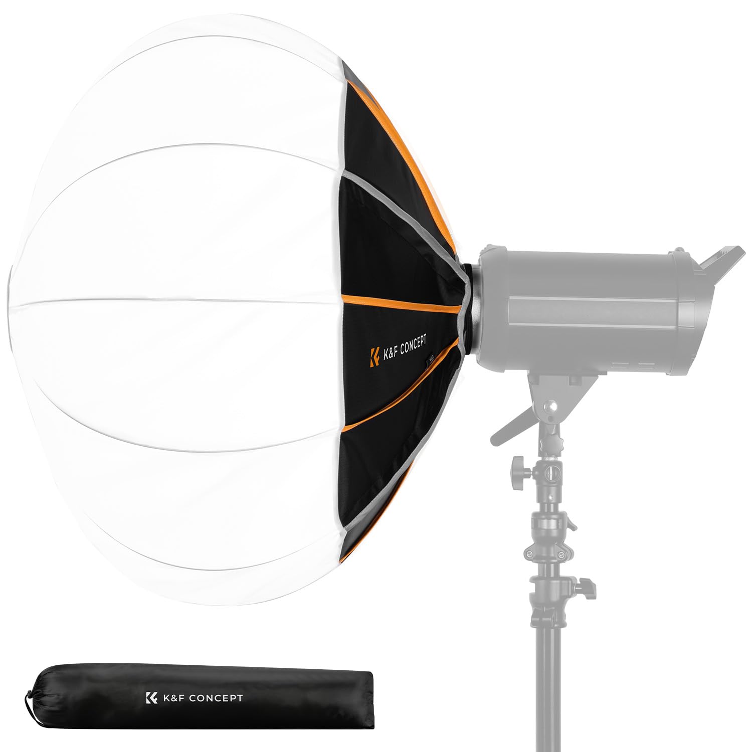 K&F CONCEPT Softbox Lanterne 65 cm Bowens Deux Profondeurs Réglables | Libération rapide en une étape, éclairage omnidirectionnel 360°, 1 kg, sac de transport inclus