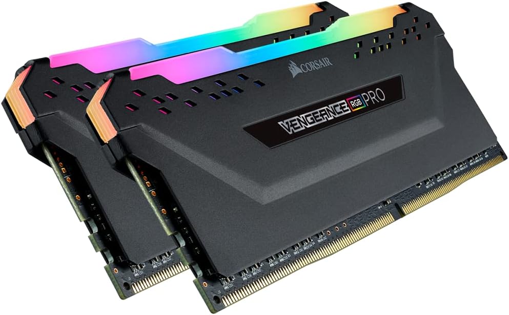 Corsair Vengeance RGB Pro 16GB (2x8GB) DDR4 Jusqu'à 3200 MHz, C16 – Noir