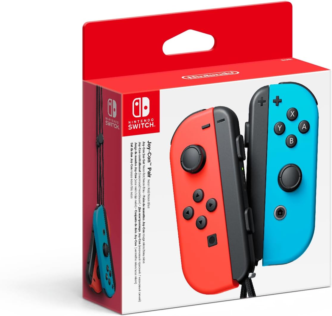 Nintendo Switch noire + Joy-Con rouge néon/bleu néon + Splatoon 2