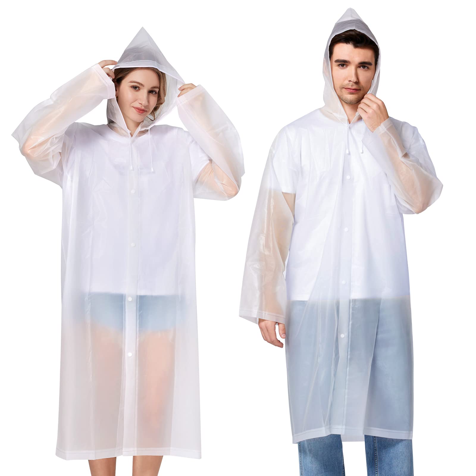 Newbyinn 2 Pièces poncho pluie imperméable, cape de pluie femme homme, poncho de pluie velo randonnée bivouac camping