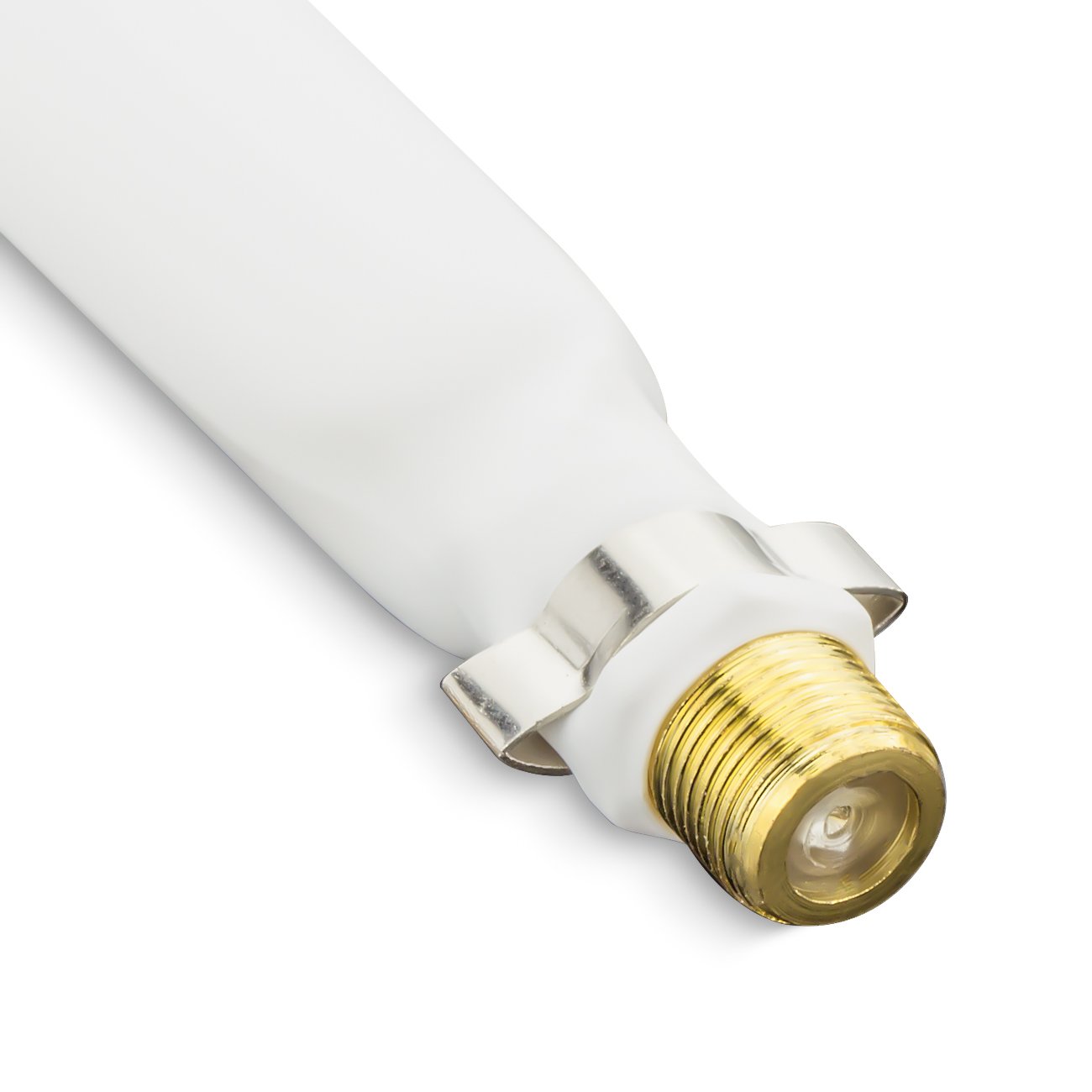 deleyCON 1x Traversée de Fenêtre Câble SAT 21,5cm de Longueur 16cm Flexible Ponte Fenêtres et Portes Extrêmement Plat 2mm Blindé - Blanc