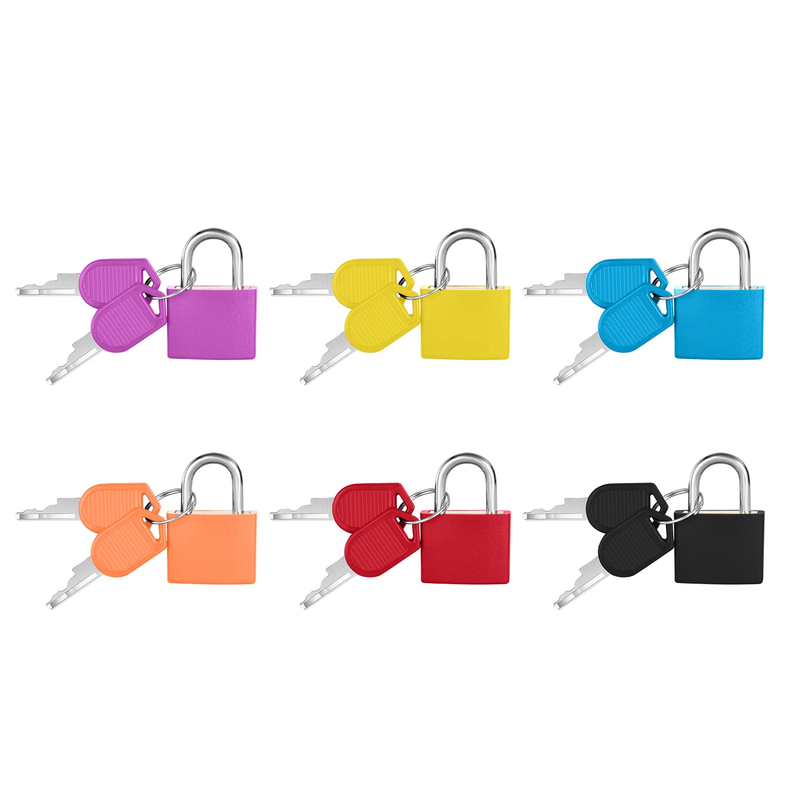 Flintronic 6PCS Petit Cadenas à Bagage, Mini Cadenas avec 2 Clés, Multicolore Cadenas Valise pour Voyage/Valise/Casiers (30x23cm)