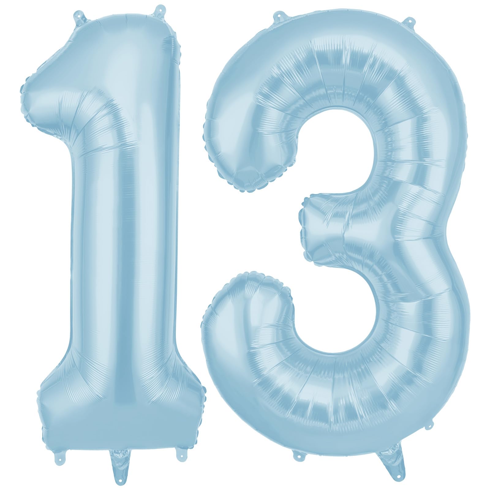 AOOSU Ballon d'Anniversaire 13 Ans Couronne Bleu Ciel, Foil Ballon Numéro Chiffre 101cm, Gonflable Hélium, Deco Anniversaire 13 Ans Grand Ballons pour Fête Party Mariage