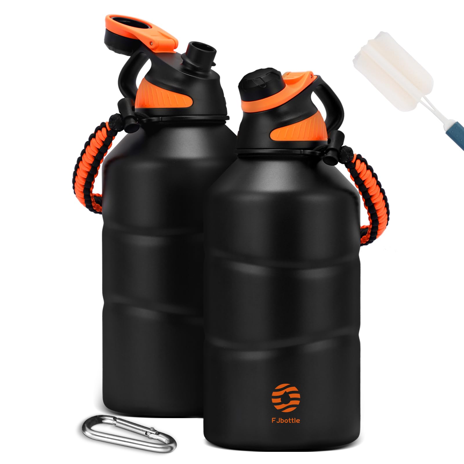 Fjbottle Gourde Isotherme 1.9L avec Bouchon Magnétique, Gourde Sport Double Paroi sans BPA, Bouteille d'eau de Grande Capacité pour Sport, Voyage, Vélo, Randonnée