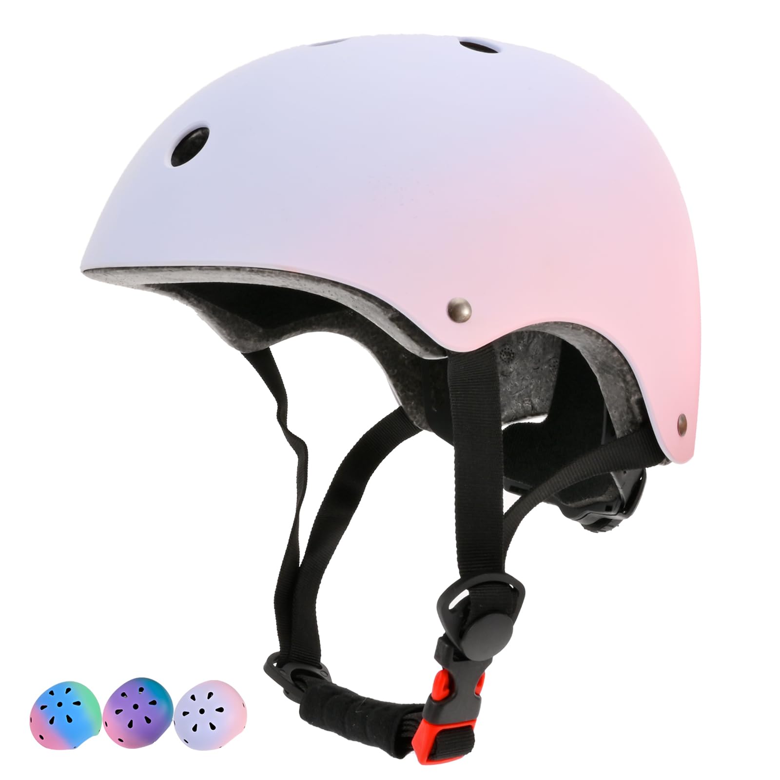 LOKJIJI Casque Vélo pour Enfants Filles et Garçons, Réglables Casques de Protection pour Enfants de Couleurs Dégradée pour Multi-Sports Cyclisme Skateboard Patinage Trottinette