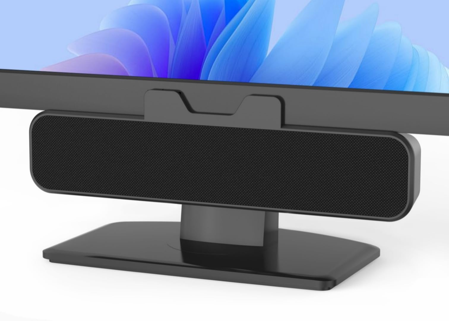 Inwa Enceinte PC 10W, Haut-Parleur USB avec Clip, Son stéréo HD, Clip pour Moniteur 0.1-1.1’, USB A/C pour PC, Ordinateur Portable, Bureau, Plug and Play (Noir, Tissu Acoustique)
