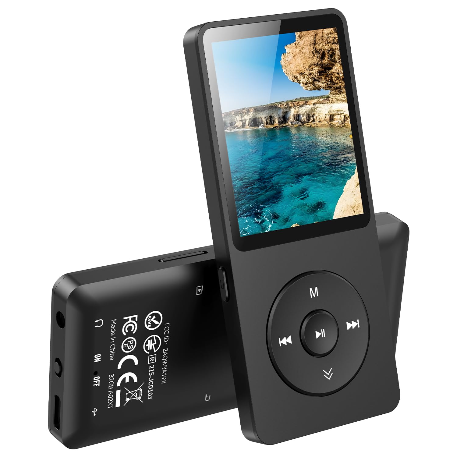 AGPTEK 32Go Lecteur MP3 Bluetooth 5.3,Lecteur Musical avec Haut-Parleur | sans Perte HiFi 70H Ultra-Longue Autonomie Baladeur Portable avec FM Enregistrement MP3 Sport pour Adulte Enfant（sans Casque）