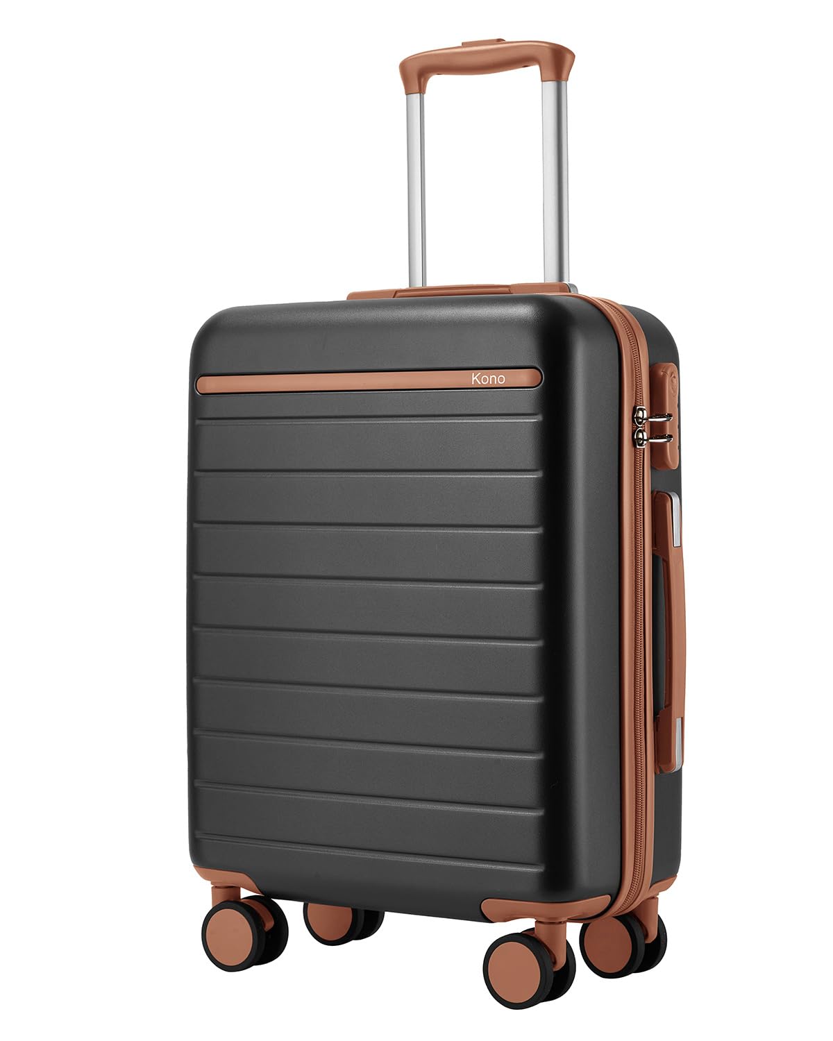 Kono Valise Cabine 55×40×20cm, Bagage Cabine ABS+PC Rigide Léger, Gris | Valise Cabine Compatible Ryanair, 36L, Roues Silencieuses 360°, Serrure De Sécurité, Résistant Aux Chocs, Pour Voyages Courts