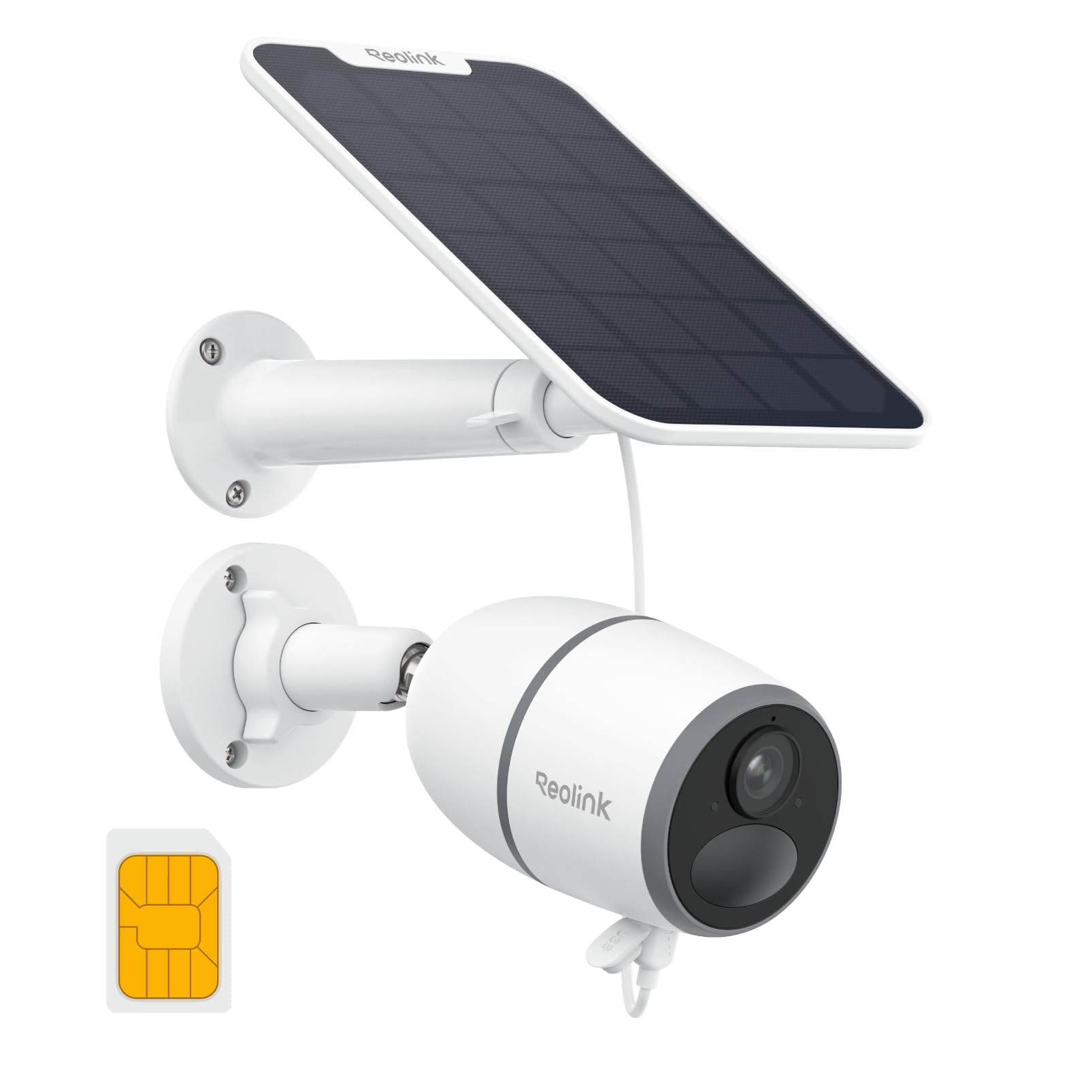 Reolink 4MP Caméra Solaire 4G Carte SIM, LTE, Go Plus+Panneau Solaire | Vision Nocturne 2K, Détection IA Personne/Véhicule, Audio Bidirectionnel, IP65 Étanche, Compatible Alexa