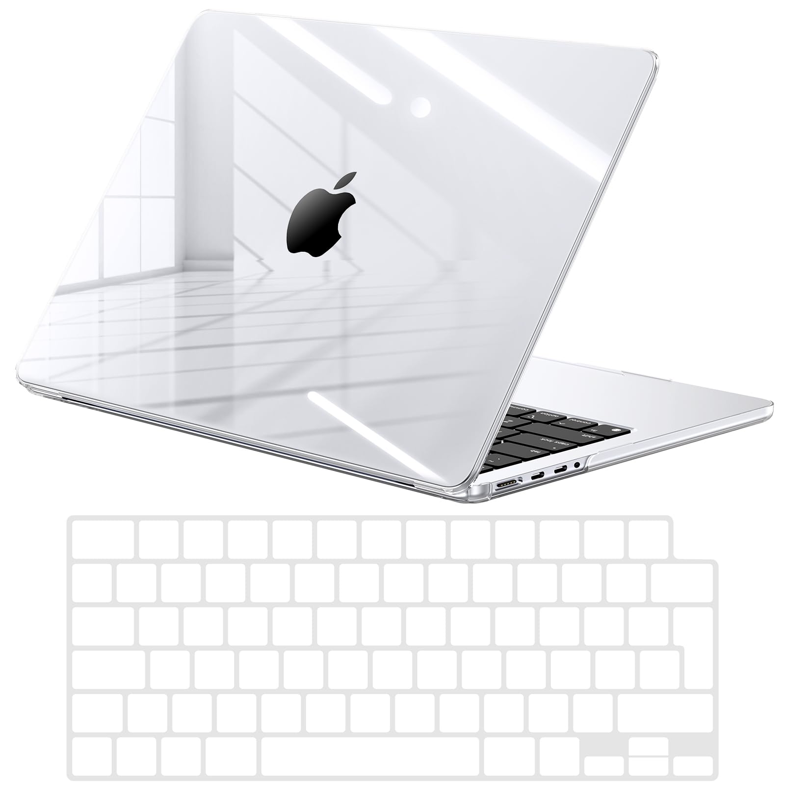 EooCoo avec Coque MacBook Pro 16 Pouces M5-M1, Protection Clavier, Clair | Transparent Coque Compatible avec M5 M4 M3 M2 M1 Mac Pro/Max 16"2024-2021 A3428 A3429 A3186, Protection en Plastique pour Mac