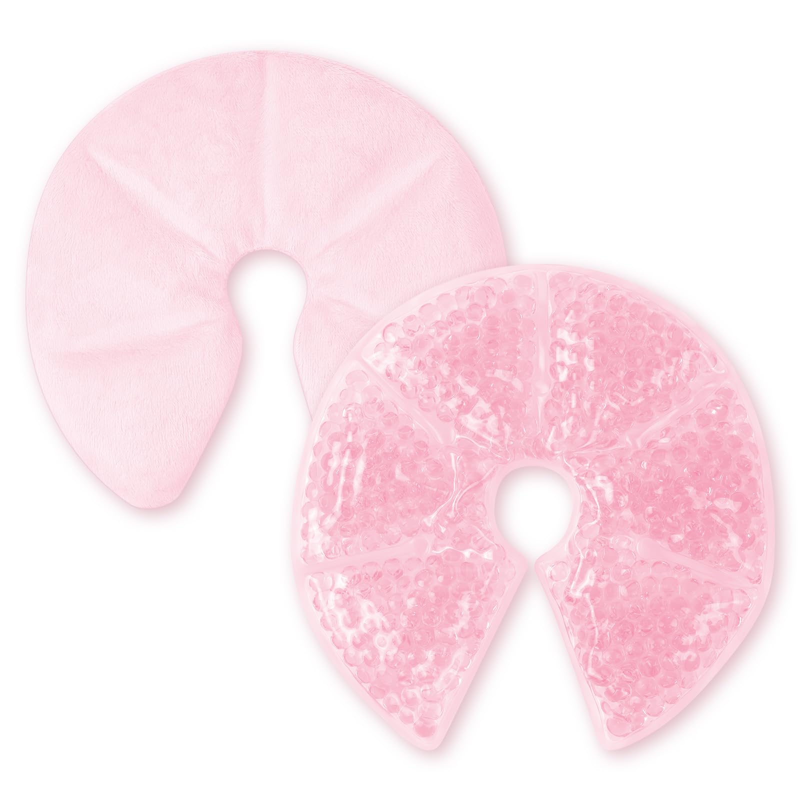 AOGOE Set Coussinet Gel Allaitement, 2PCS Compresse Froide Et Chaude Pour Sein, Grands Coussinets Rafraîchissants Pour l'Allaitement, Coussinets De Gel D'Allaitement Chaud Et Froid Pour Les Mamans