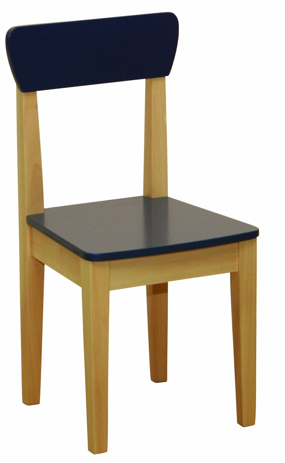 roba Chaise Enfant en Bois - Hauteur d'Assise 31 cm - Naturel /Bleu
