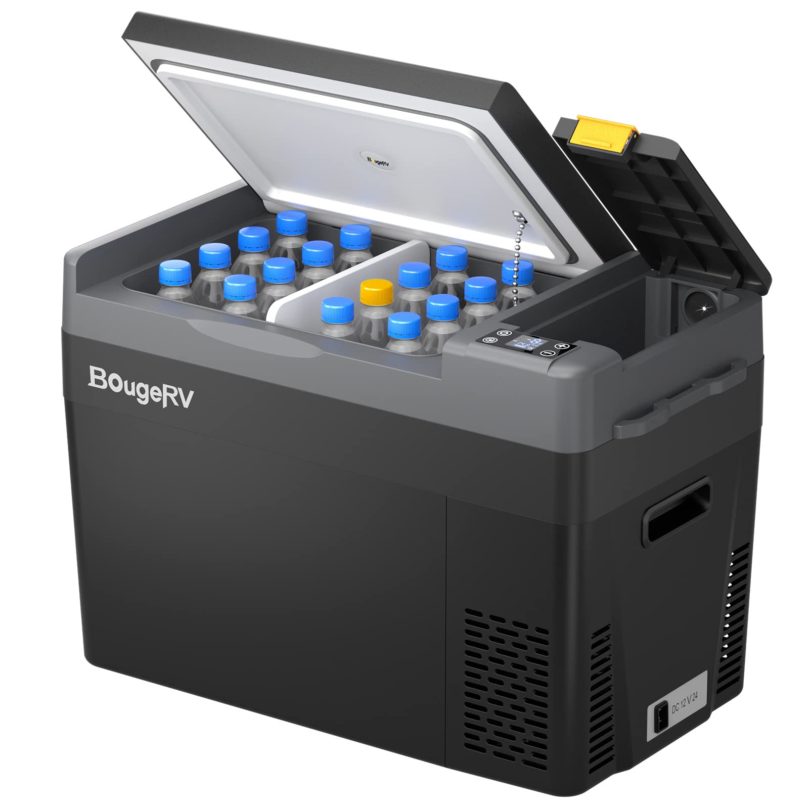 BougeRV CRPRO 29L Glacière à Compression Frigo Voiture, -20℃ à 10℃, Noir | 0 °C en 15 min, 12v 24v 220v, mode ÉCO/MAX, protection batterie 3 niveaux. Batterie 266Wh en option, camping‑car & camping