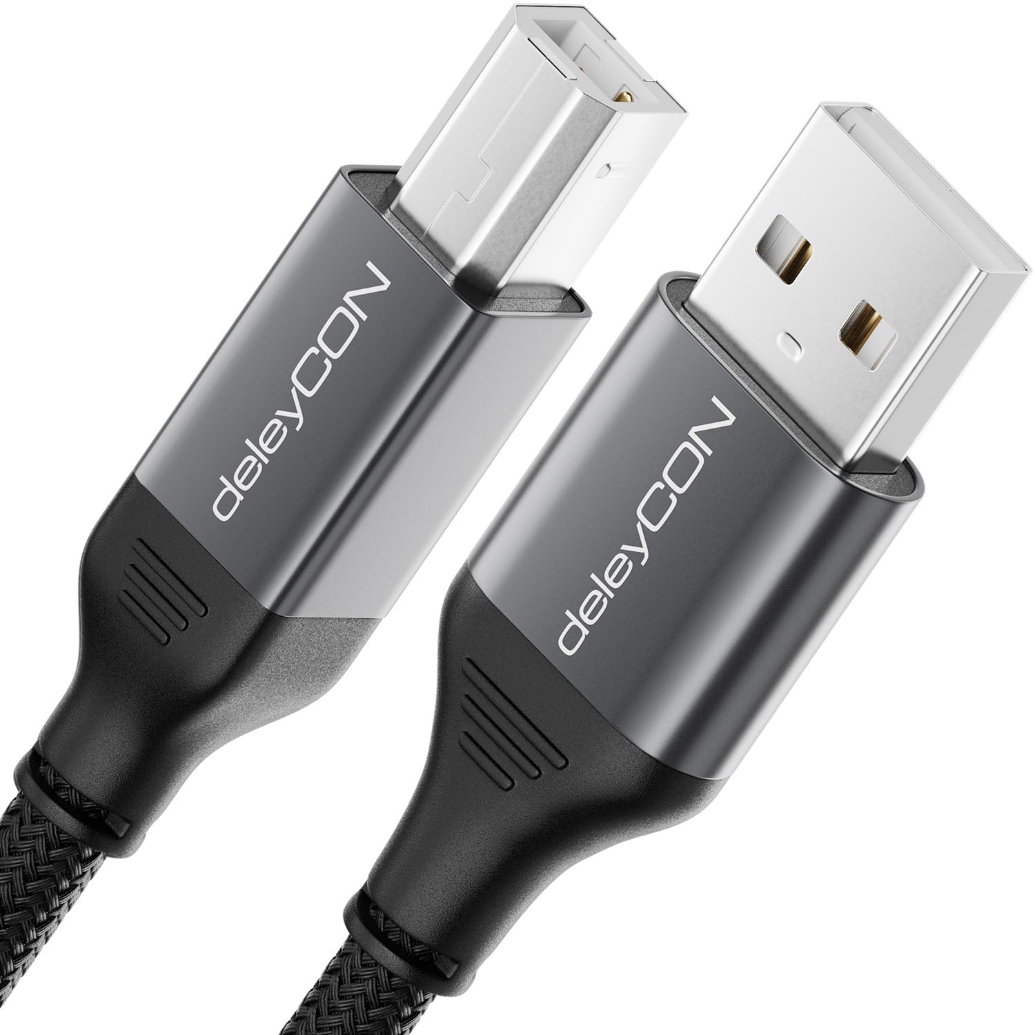 deleyCON 2m Câble USB Imprimante Scanner Printer - USB-A vers USB-B | Pour les imprimantes, scanners, MIDI d'Epson, Brother, Canon, HP, Samsung, pour les ordinateurs portables, PC