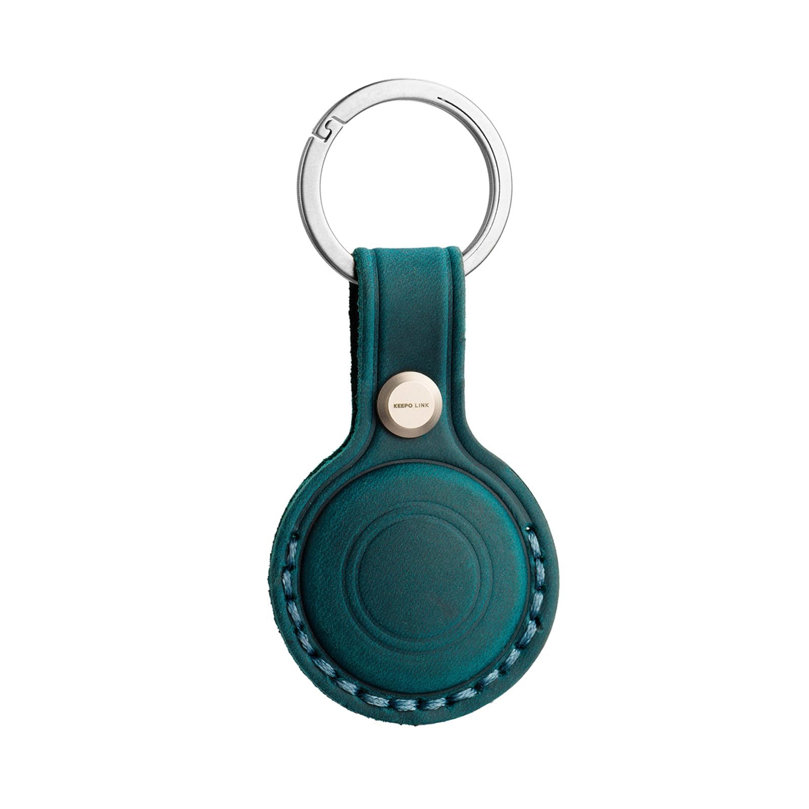 KEEPO LINK Porte-Clés en Cuir Véritable Compatible avec Apple AirTag, OLT05 | Étui de protection avec porte-pièces et mousqueton titane pour GPS, clés, sacs, bagages, enfants et colliers