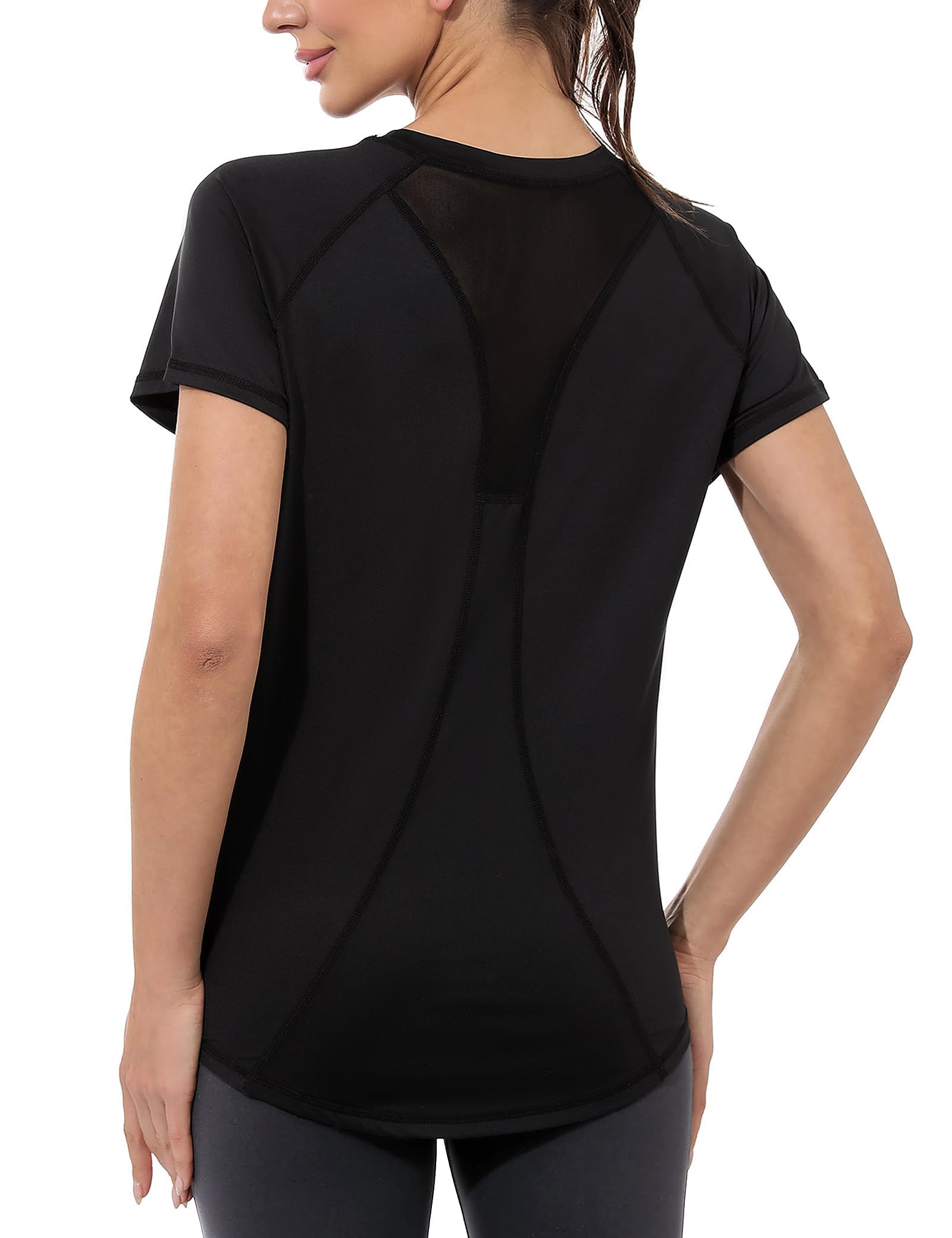 Gyabnw Haut Running Femme T Shirt Fitness Femme Manches Courtes | Haut de sport femme pour fitness, yoga, running et entraînement, léger et confortable au quotidien, protection anti-UV