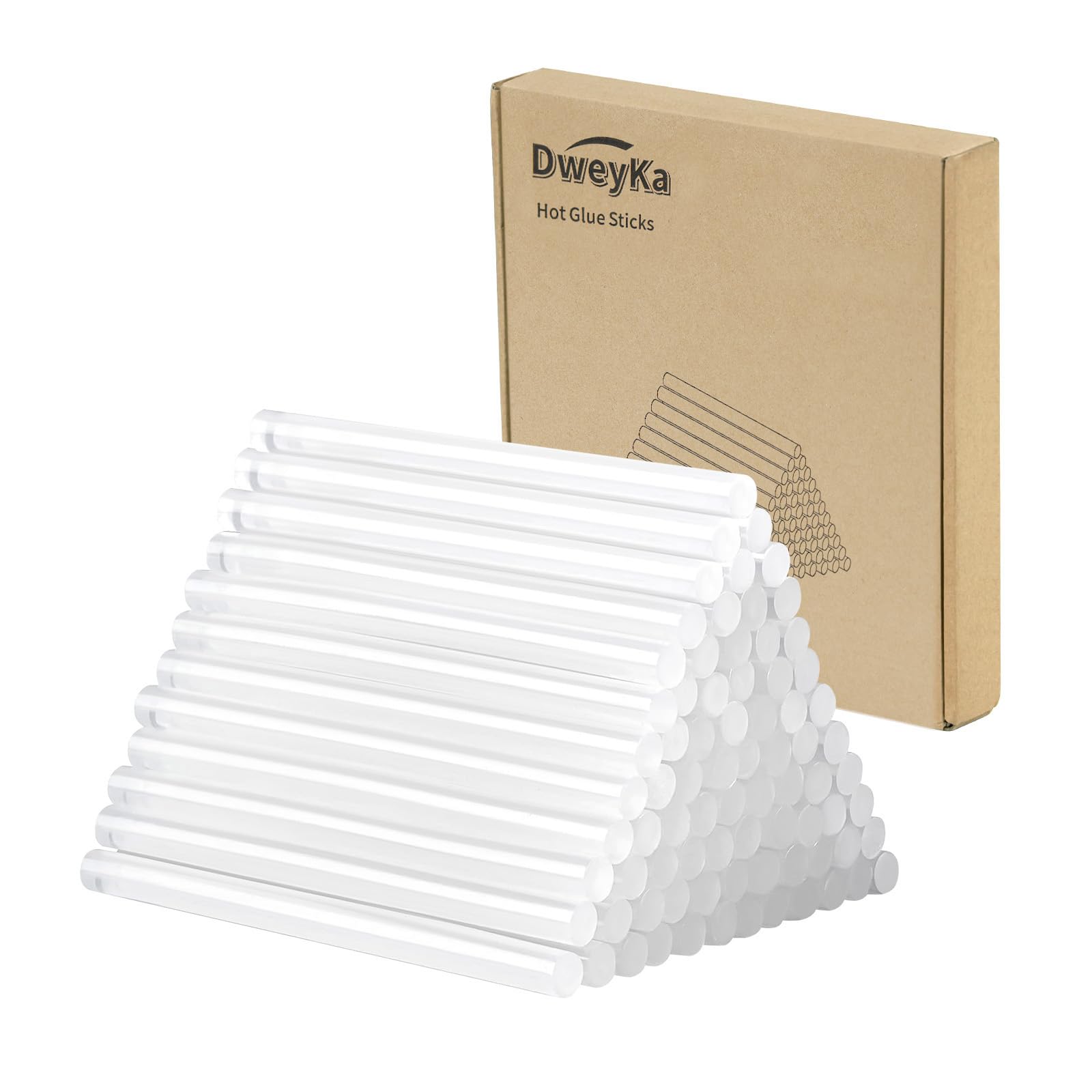 Dweyka 50 Pièces Bâtons de Colle Chauds 11mm x 200 mm, Transparents baton colle pour Pistolet à Colle Chaude, Séchage Rapide pour Bricolage, Artisanat, Réparations
