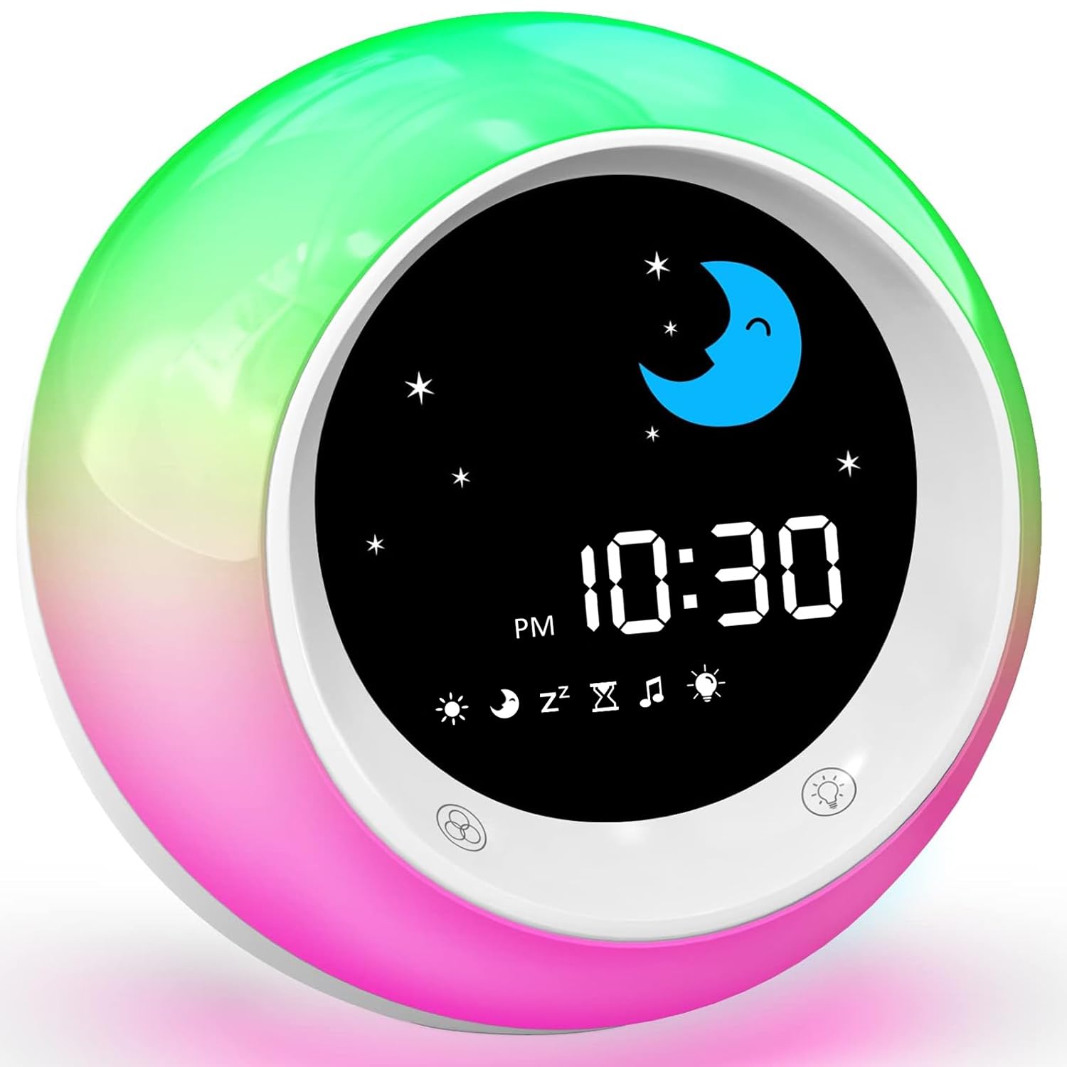 FiveHome Reveil Enfant, Lune et Soleil Entraîneur de Sommeil pour Enfants | Machine Sonore, Minuterie de Sommeil