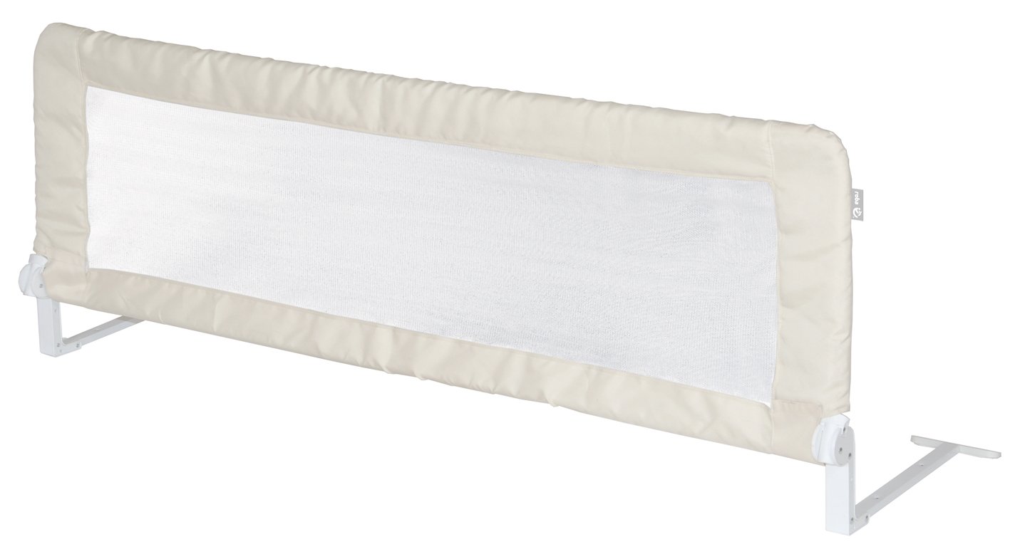 roba Barrière de Lit Enfant et Bébé Klipp-Klapp Inclinable et Antichute - Barre de Lit Rabattable - Longueur 135 cm - Hauteur 51 cm - Beige