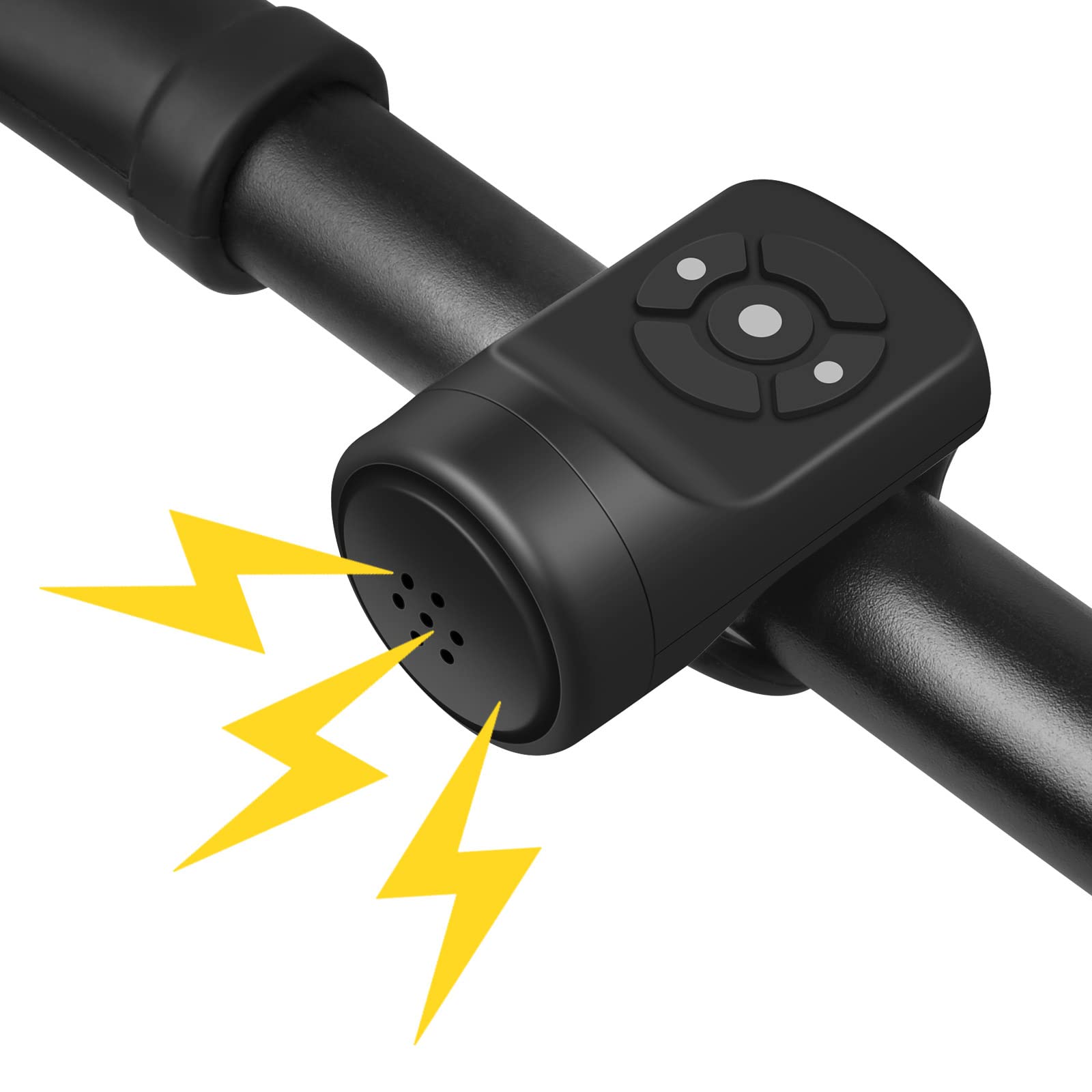 Flintronic Sonnette de Vélo Électrique, Alarme de Klaxon Électronique Sonnette de Vélo 120dB, Étanche IPX4 Klaxon de vélo de Charge USB Portable avec Alarme, 4 Modes de Sonnerie, Noir