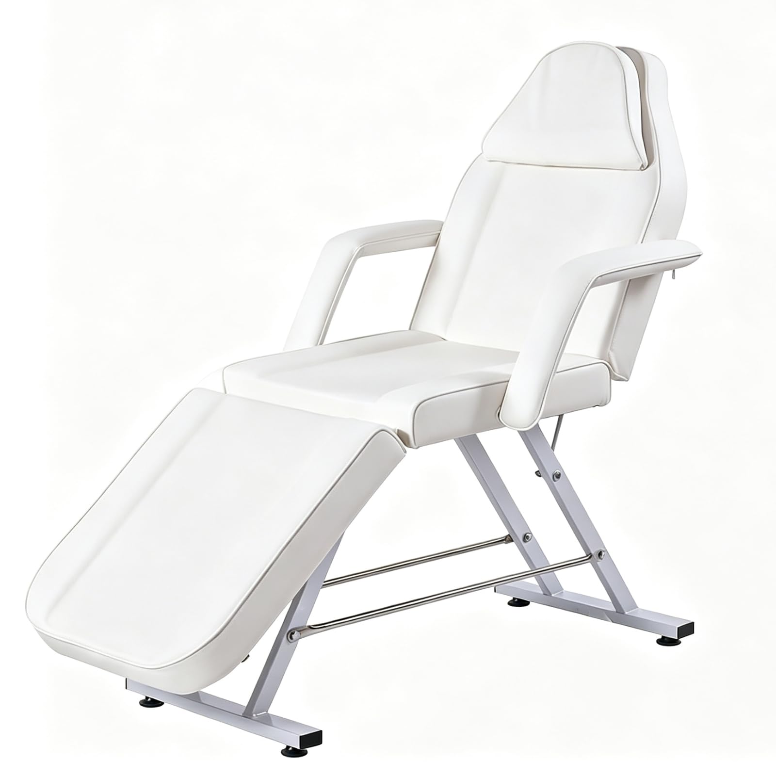 Alightup Table de Massage Pliante Professionnelle Legere Aluminium Housse Table Massage Lit Cosmétique Massage 3 Sections Portable Ergonomique (Blanc 1)