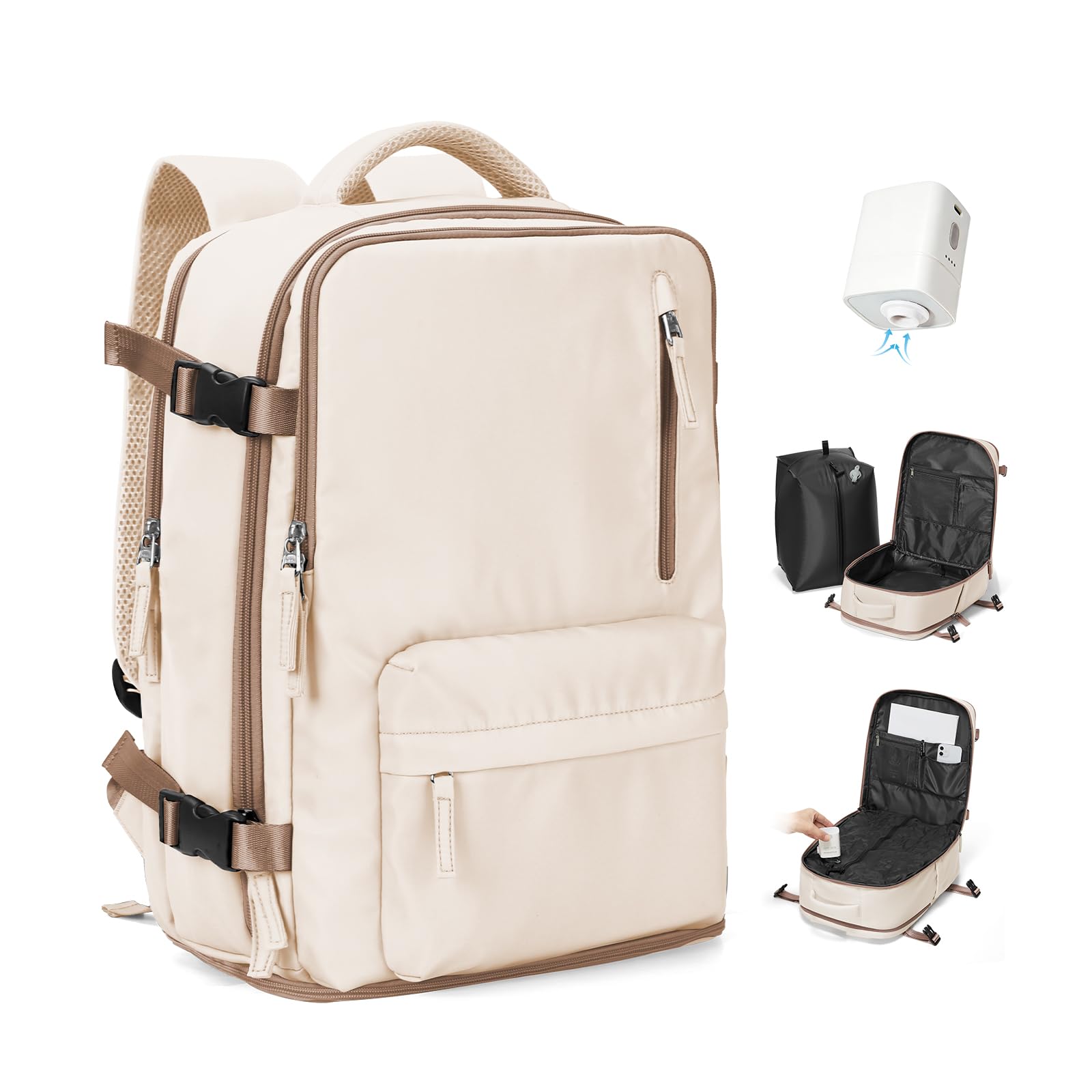 SZSYCN Ryanair Cabin Bags 40x30x20 Sac à Dos de Voyage Sous Vide avec Pompe | Bagage à Main 40x30x20 Sac à Dos Compressé Sous Vide Sac de Voyage Cabine Ryanair étanche pour Ordinateur Portable 16 Pouces