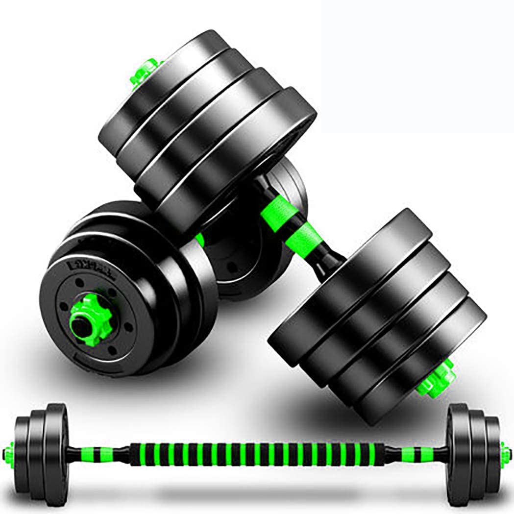 Haltères réglables, bon marché Set,2 en 1 de Dumbbell avec barres raccordées,haltere musculation,revêtement en caoutchouc avec disques, jeu de poids d'entraînement pour équipements de gym à la maison