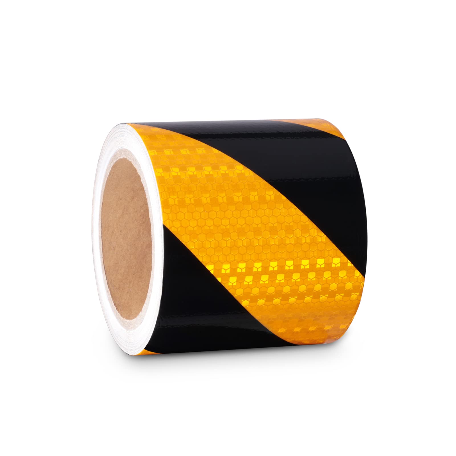 XFXIA Ruban Réfléchissant Jaune et Noir Ruban Reflechissant 10,2cm x 10,2m | Ruban adhésif d'avertissement de sécurité visible pour véhicules, voitures, remorques, extérieur
